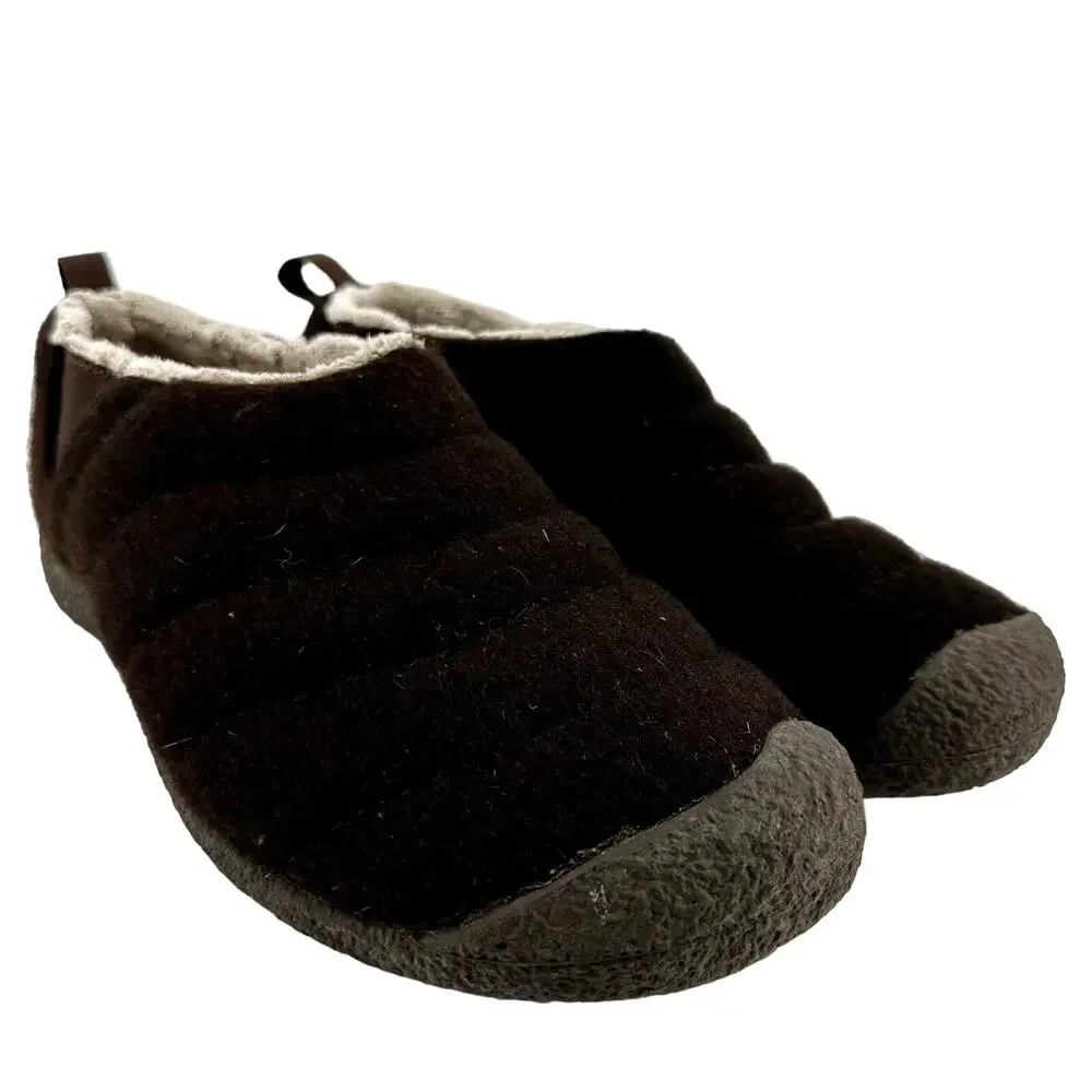 Keen Howser II Slip On Shoes Fleece Outdoor Slipper Shearling Comfort Brown 9